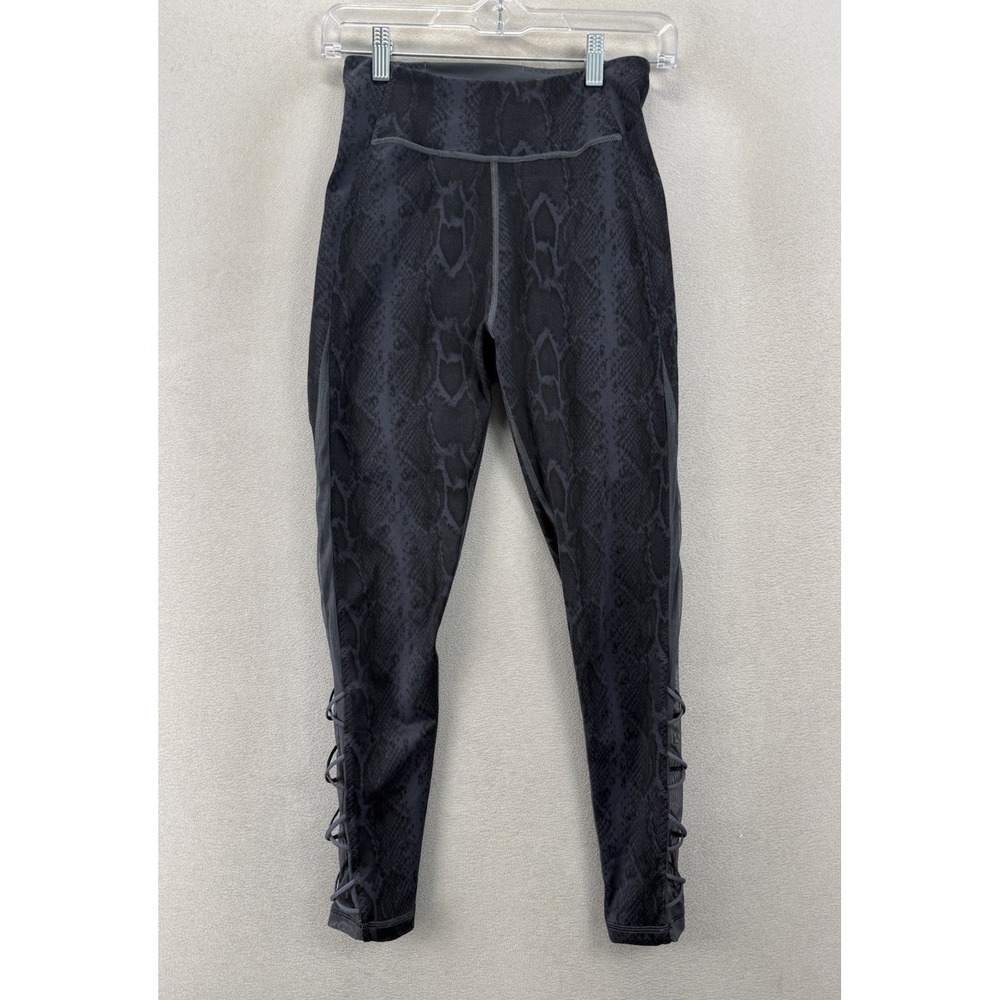 Victoria's Secret Snake Print Leggings Mesh Lace Up Sides Women's Small